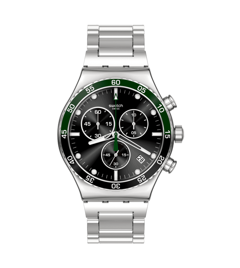 Swatch orologio DARK GREEN IRONY Originals Irony Chrono 43mm YVS506G