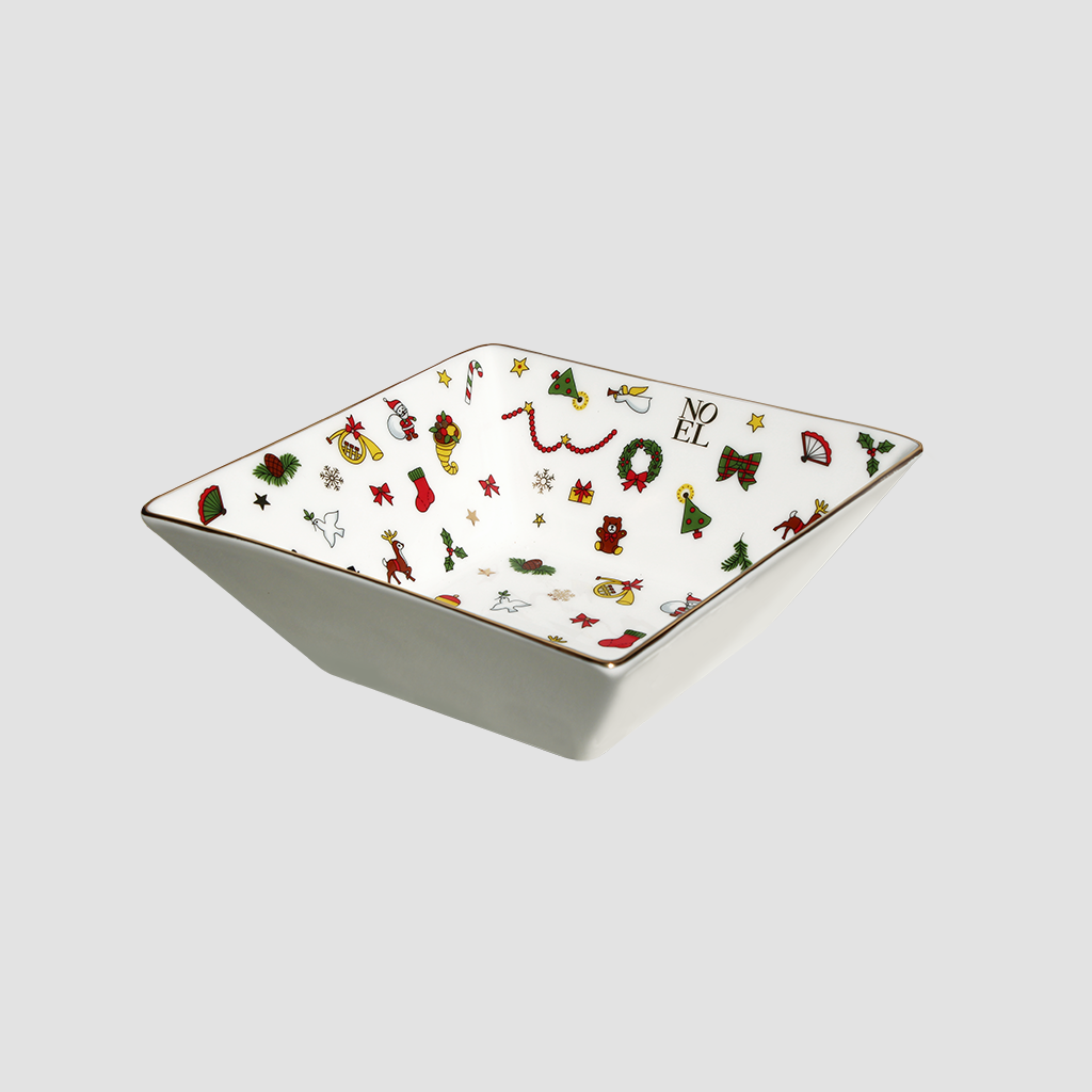 Taitù square bowl Noel gold collection end end bone china 12-4-12