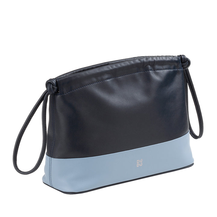 DUDU Women's bag in soft leather, clutch Bag colored clutch bags with coulisse and shoulder strap