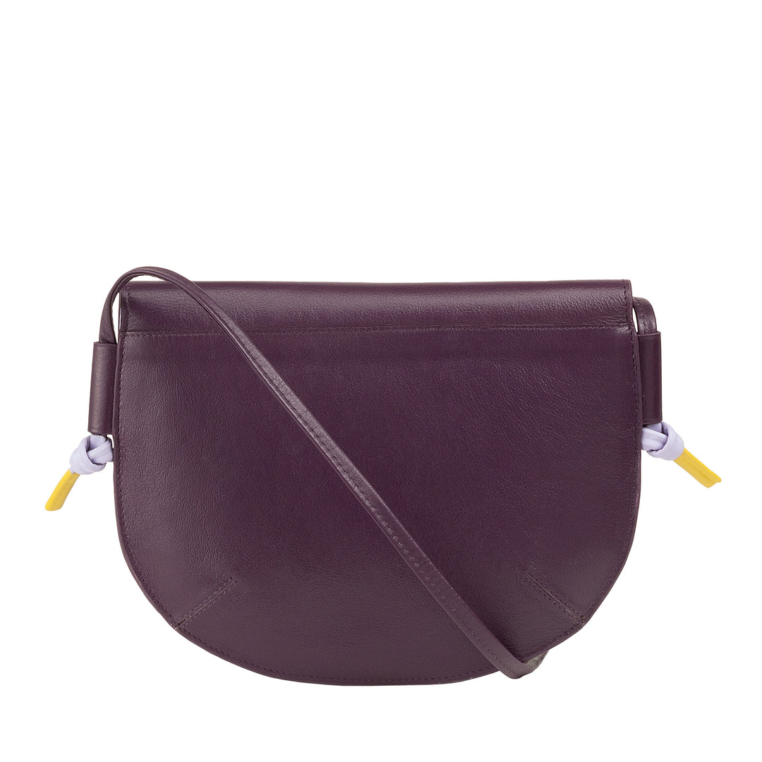 Sac à bandoulière pour femme avec rabat en cuir véritable, Petit sac à bandoulière avec rabattement avec bouton magnétique, Sac