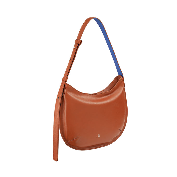 DUDUDUDU Bolso de hombro suave para mujer mediano de cuero genuino, Bolso Hobo con correa ajustable, Bolso de hombro con cremallera Zip