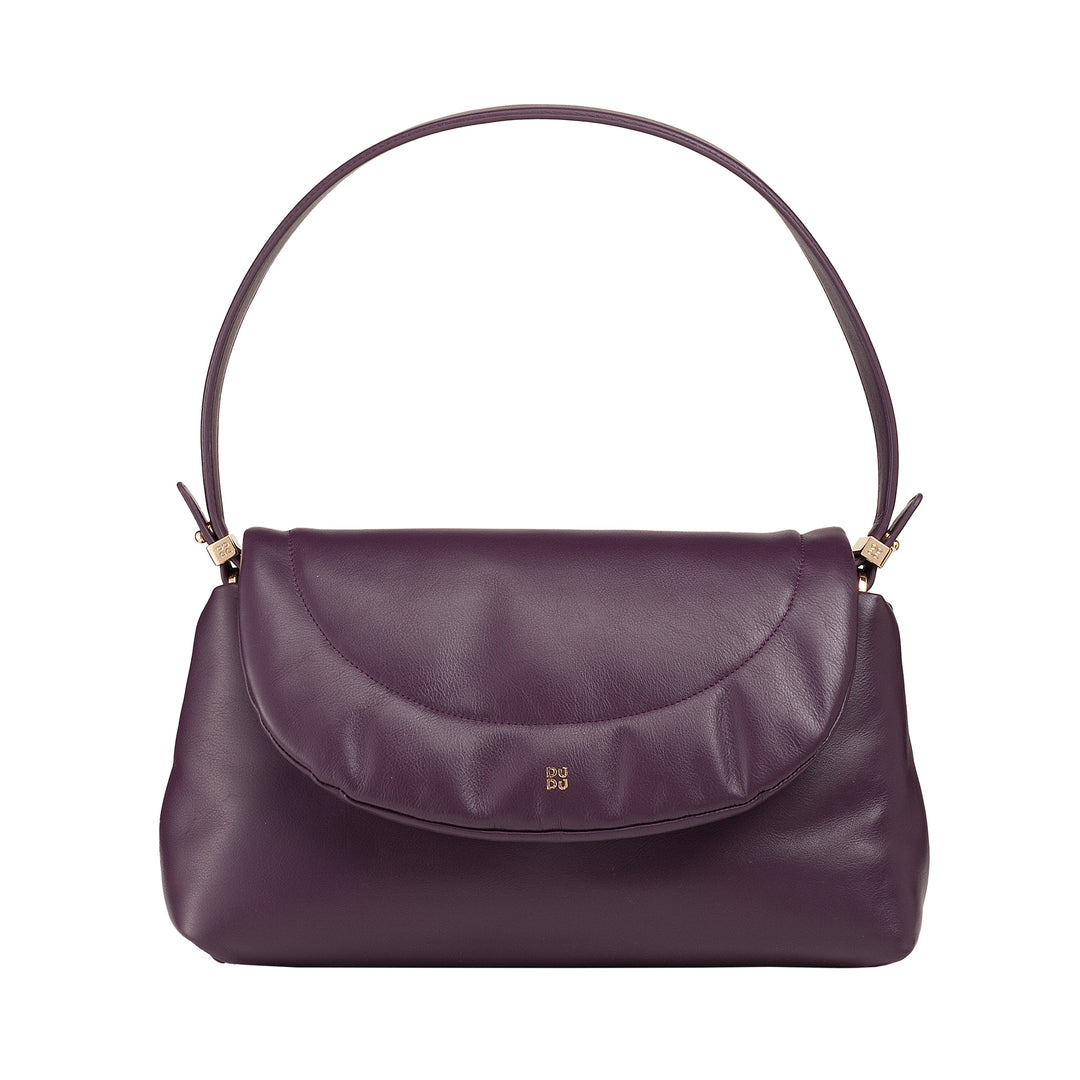 DUDUDU Bolso de mujer en piel suave, Bolso de hombro acolchado, Bolso acolchado con correa desmontable y solapa