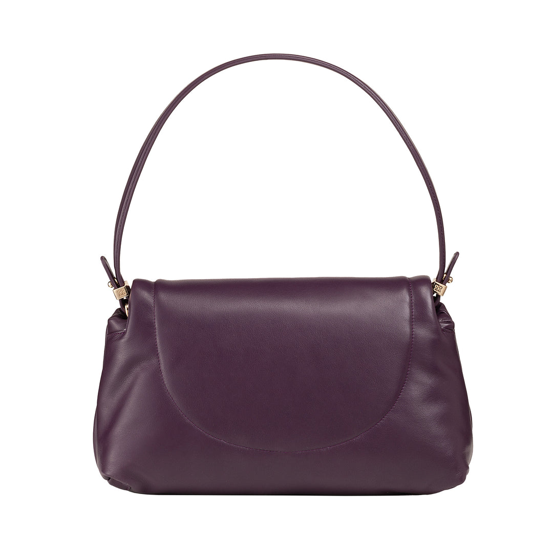 DUDUDU Bolso de mujer en piel suave, Bolso de hombro acolchado, Bolso acolchado con correa desmontable y solapa