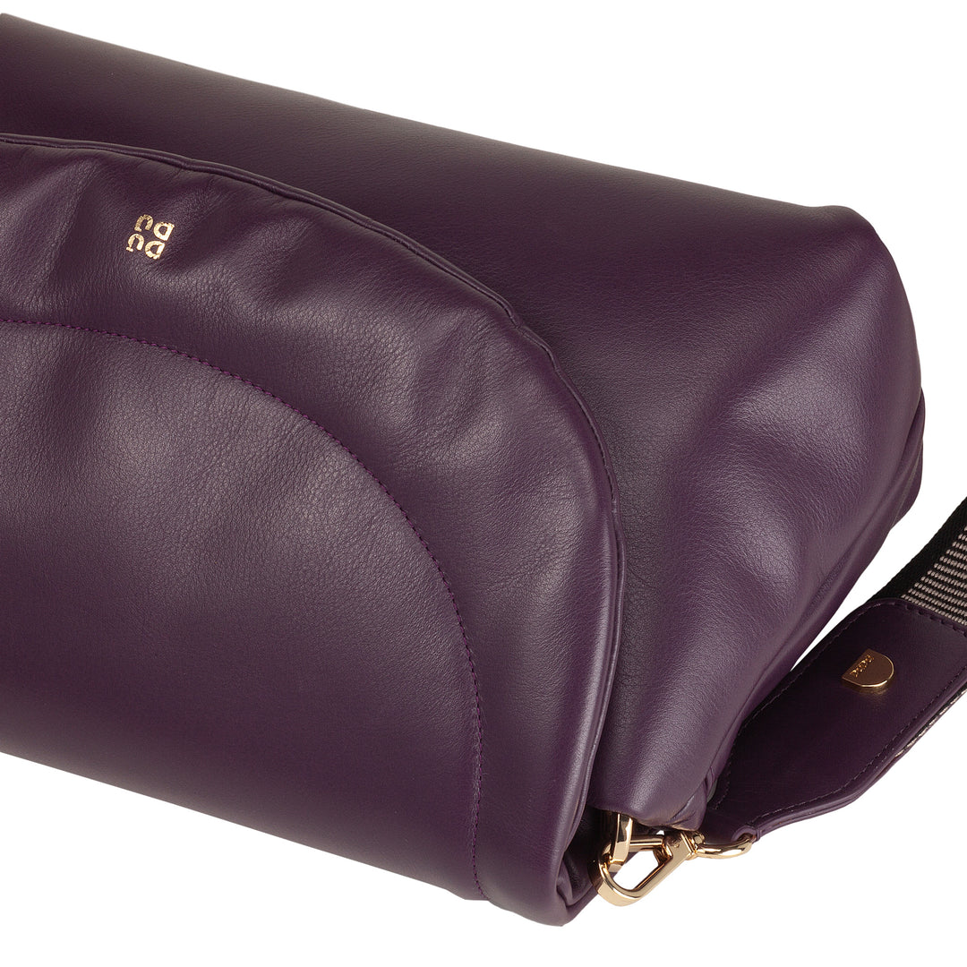 DUDUDU Bolso de mujer en piel suave, Bolso de hombro acolchado, Bolso acolchado con correa desmontable y solapa