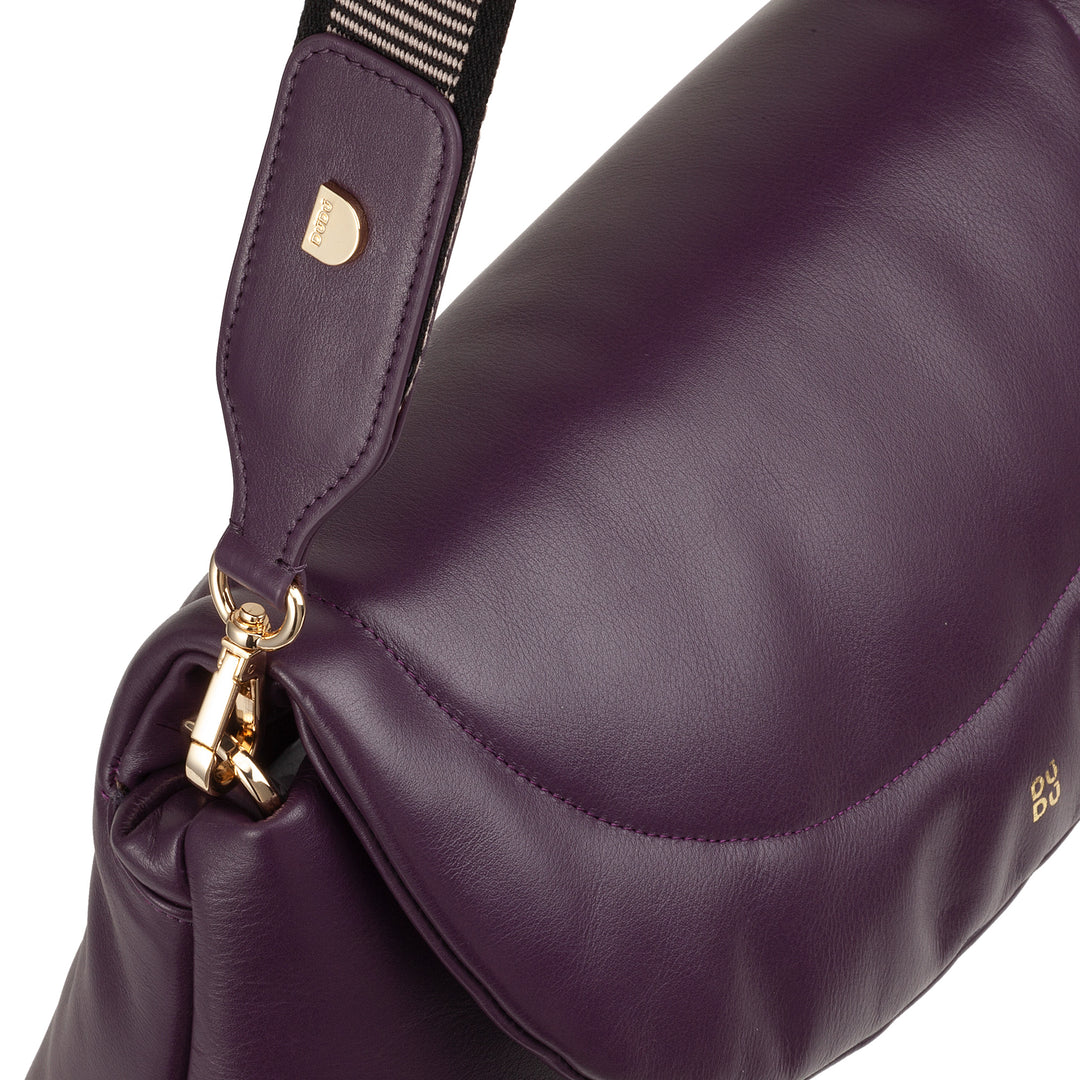 DUDUDU Bolso de mujer en piel suave, Bolso de hombro acolchado, Bolso acolchado con correa desmontable y solapa