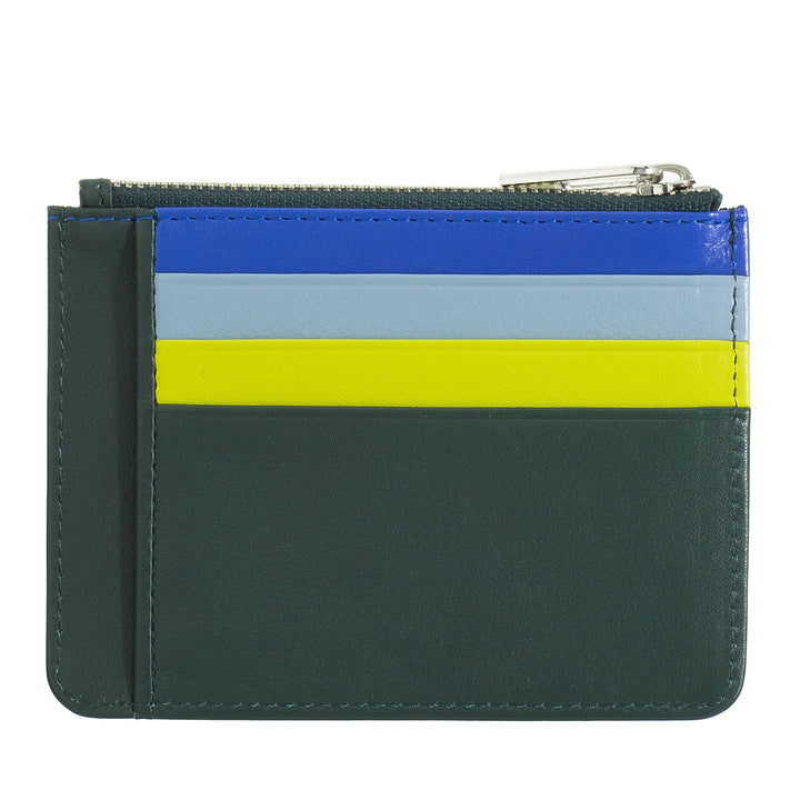 DUDU sachet credit card holder in genuine leather colorful zip wallet