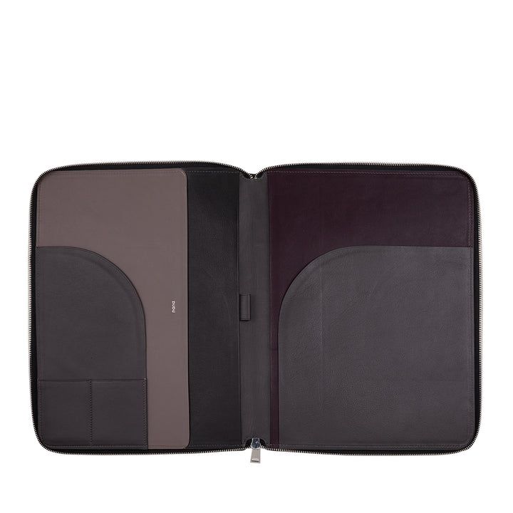 DUDU A4 Leather Document Holder Office Block Holder Multicolor iPad Tablet Holder with Zip