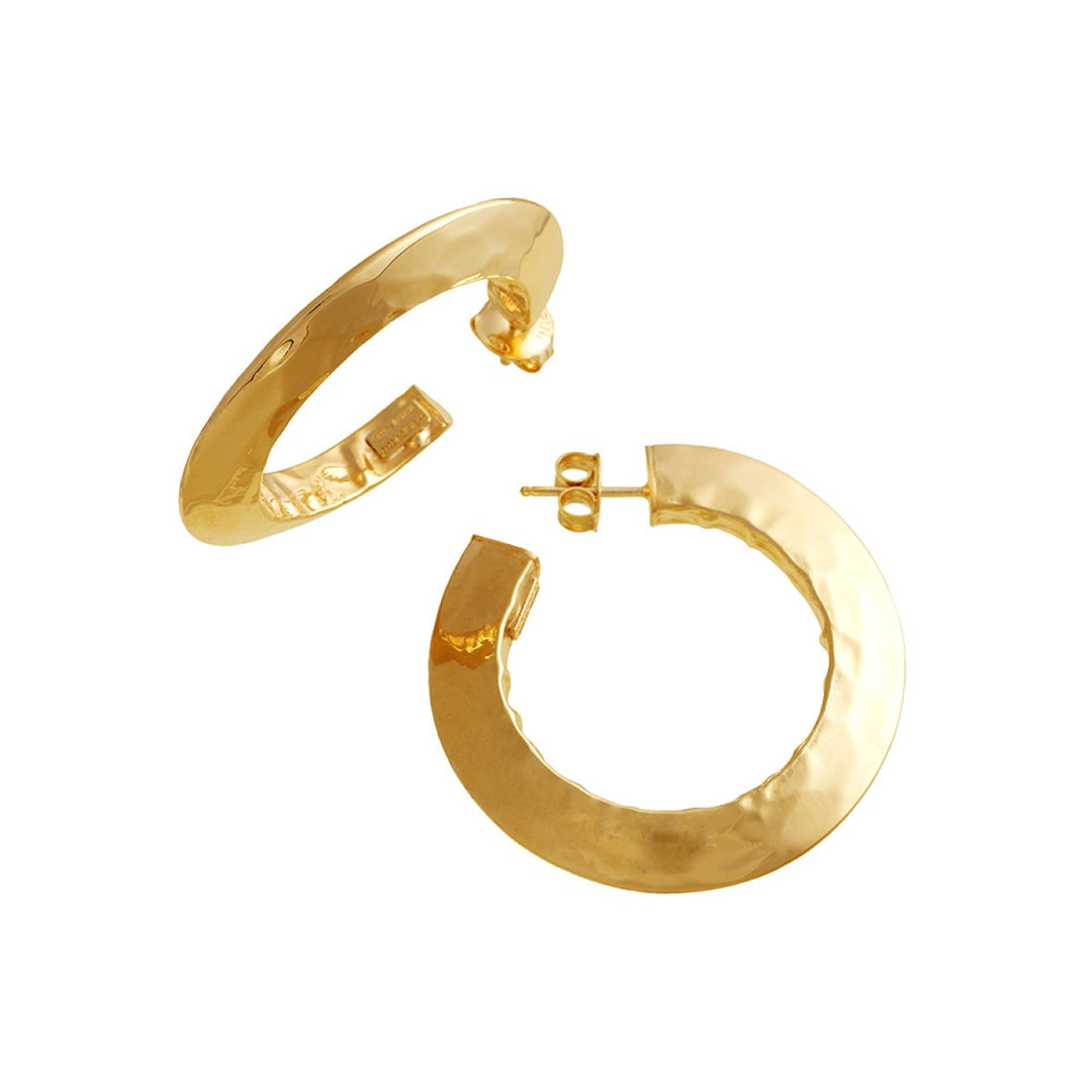 Giovanna Raspini boucles d'oreilles cercle Lame argent 925 finition PVD or jaune 11784