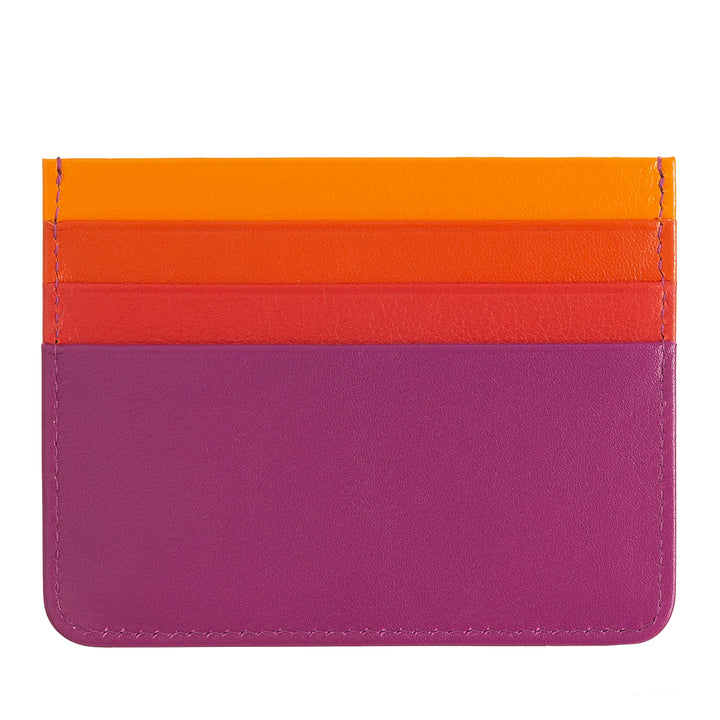 Porte-cartes de crédit en cuir coloré Nappa 6 poches DuDu