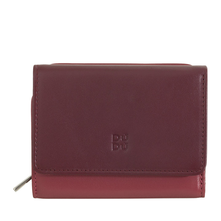 DUDU Women's Small RFID Multicolor Leather Wallet