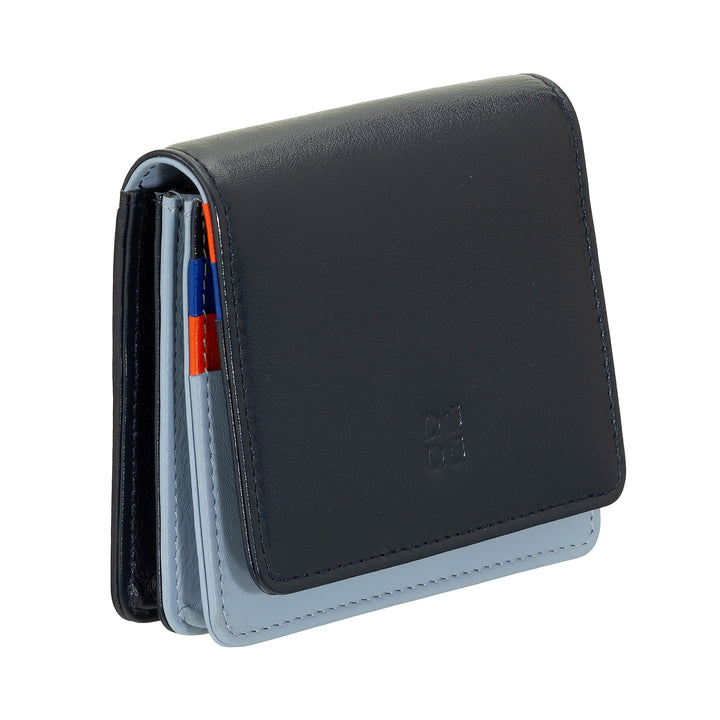 DUDU Women's Wallet Small RFID Shielded Leather Ultra Compact with Internal Zip and 8 Card Holders