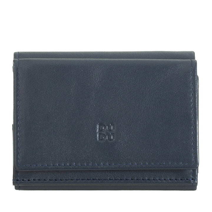 DUDU Men's Small Leather Wallet, Women's Wallet, Compact Design with Coin Wallet Banknotes and Cards