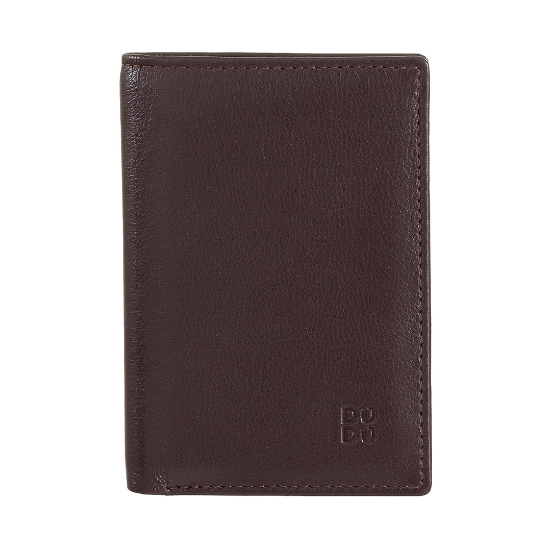 Portefeuille Homme Slim en cuir, Design Mince et Mince, Porte-Argent et Cartes Tissus, Portefeuilles Compact avec Flappe et Fenêtre