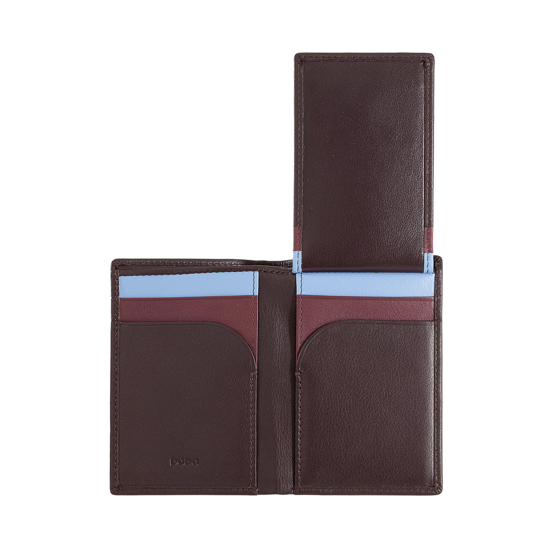 Portefeuille Homme Slim en cuir, Design Mince et Mince, Porte-Argent et Cartes Tissus, Portefeuilles Compact avec Flappe et Fenêtre