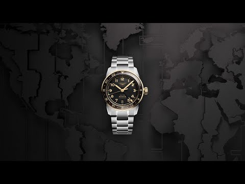 Longines orologio Spirit Zulu Time 39mm nero automatico acciaio e oro giallo 18kt L3.802.5.53.2