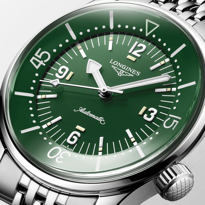 Longines orologio Legend Diver 39mm verde automatico acciaio L3.764.4.06.6