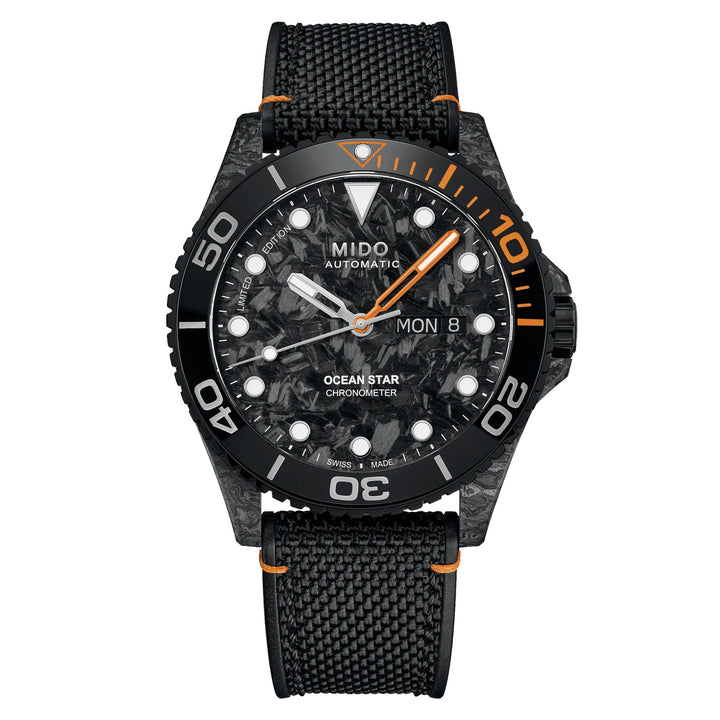 Reloj Mido Ocean Star 200C Carbon Limited Edition certificado Cosc 42mm negro automático de fibra de carbono M042.431.77.081.00