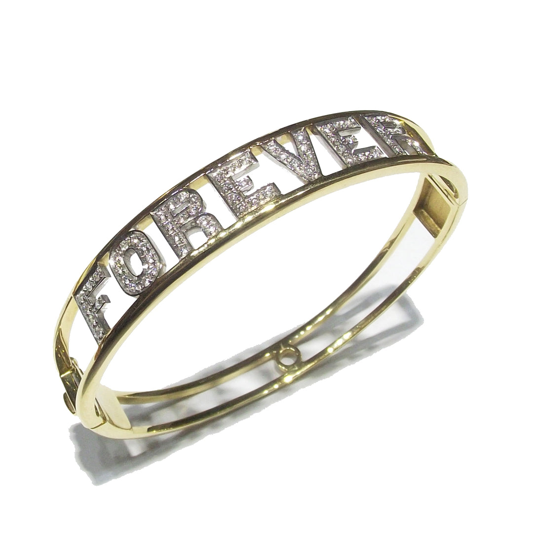 Side bracelet Forever rigid 18kt yellow and white gold diamonds 0051BR