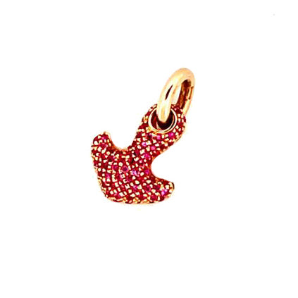 Capots Charm Pendentif Ancre or rose 18kt saphirs rose 0060GI