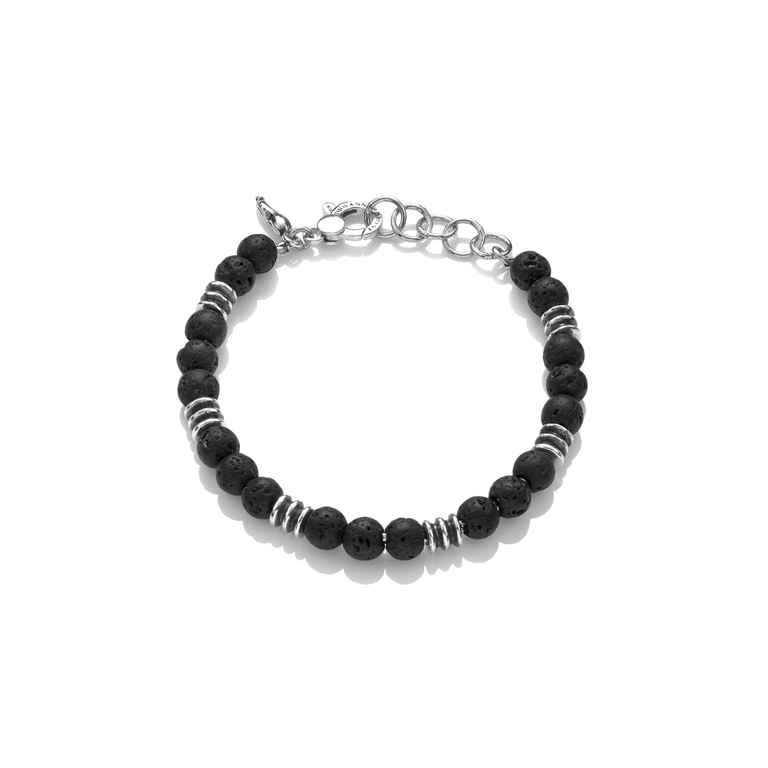 Giovanni Raspini bracelet Black Tris silver 925 lava stone 10492L