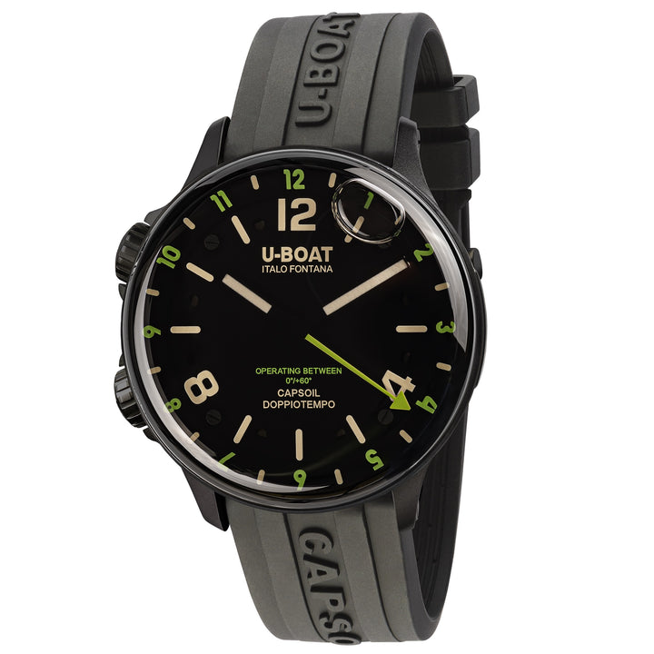 Capsail U-Boat Watch DLC Green Rehaut 45 mm en acier noir 8840