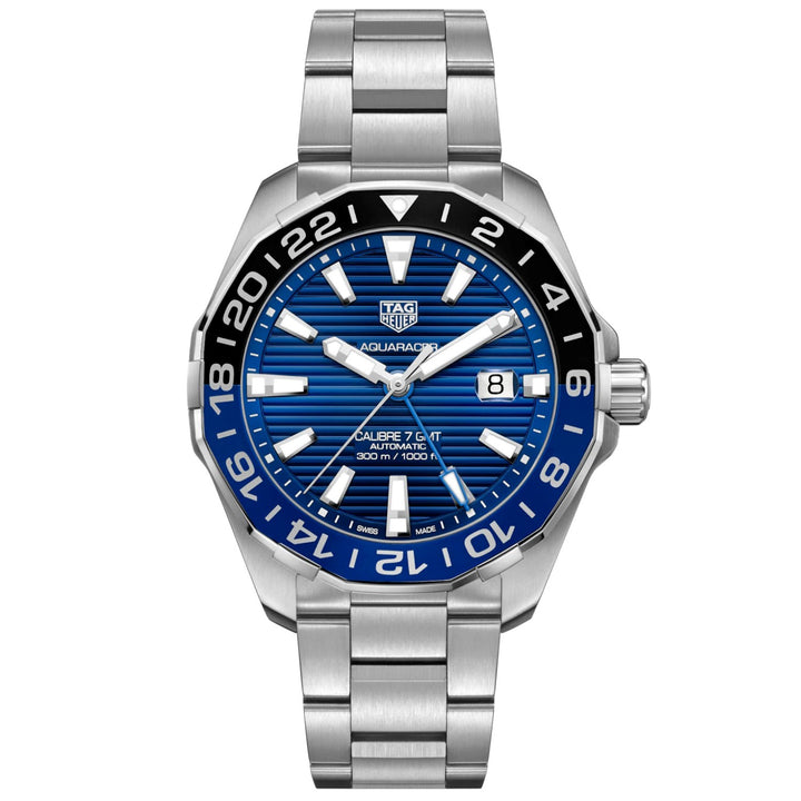 TAG Heuer orologio Aquaracer GMT 43mm Calibre 7 blu automatico acciaio WAY201T.BA0927 - Gioielleria Capodagli