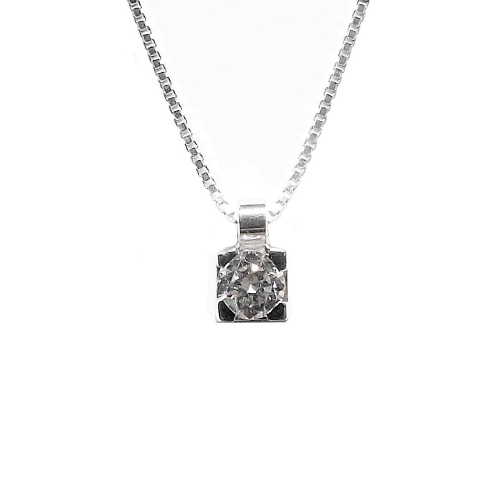 Collier rond Point Light Square or blanc 18 carats diamant 0350-10 GI