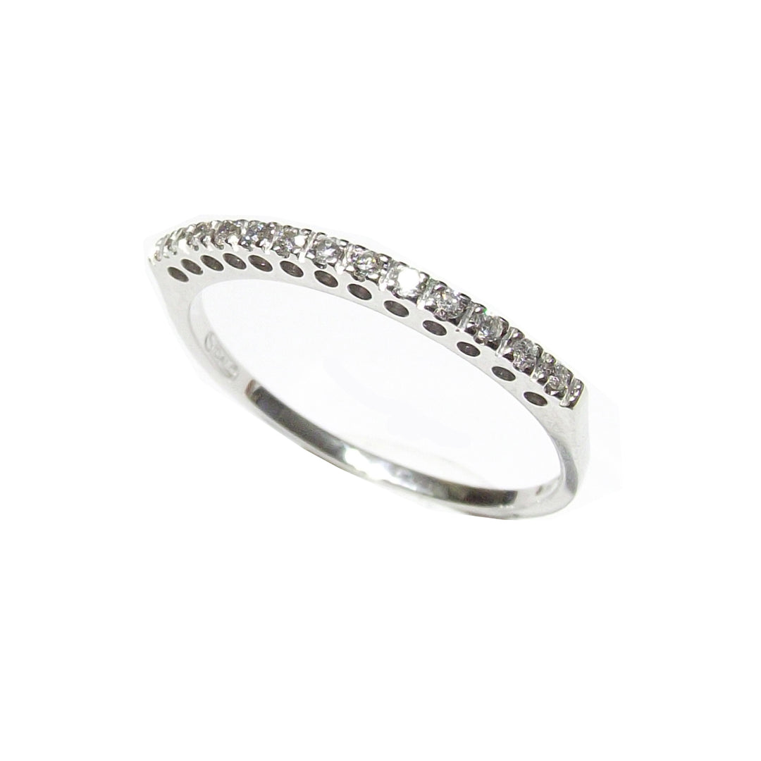 Sidalo anello fedina oro bianco 18kt diamanti 0,10ct 0568A - Capodagli 1937