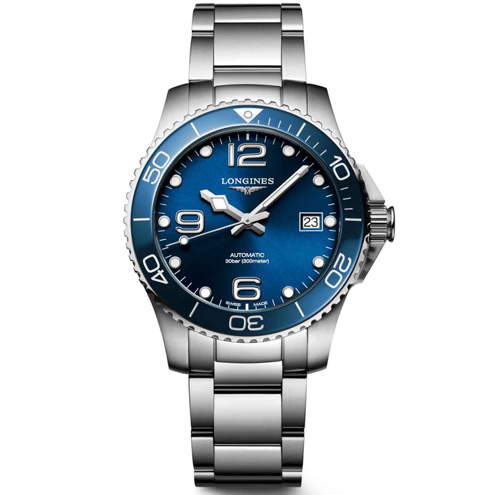 Longines orologio HydroConquest 39mm blu automatico acciaio L3.780.4.96.6