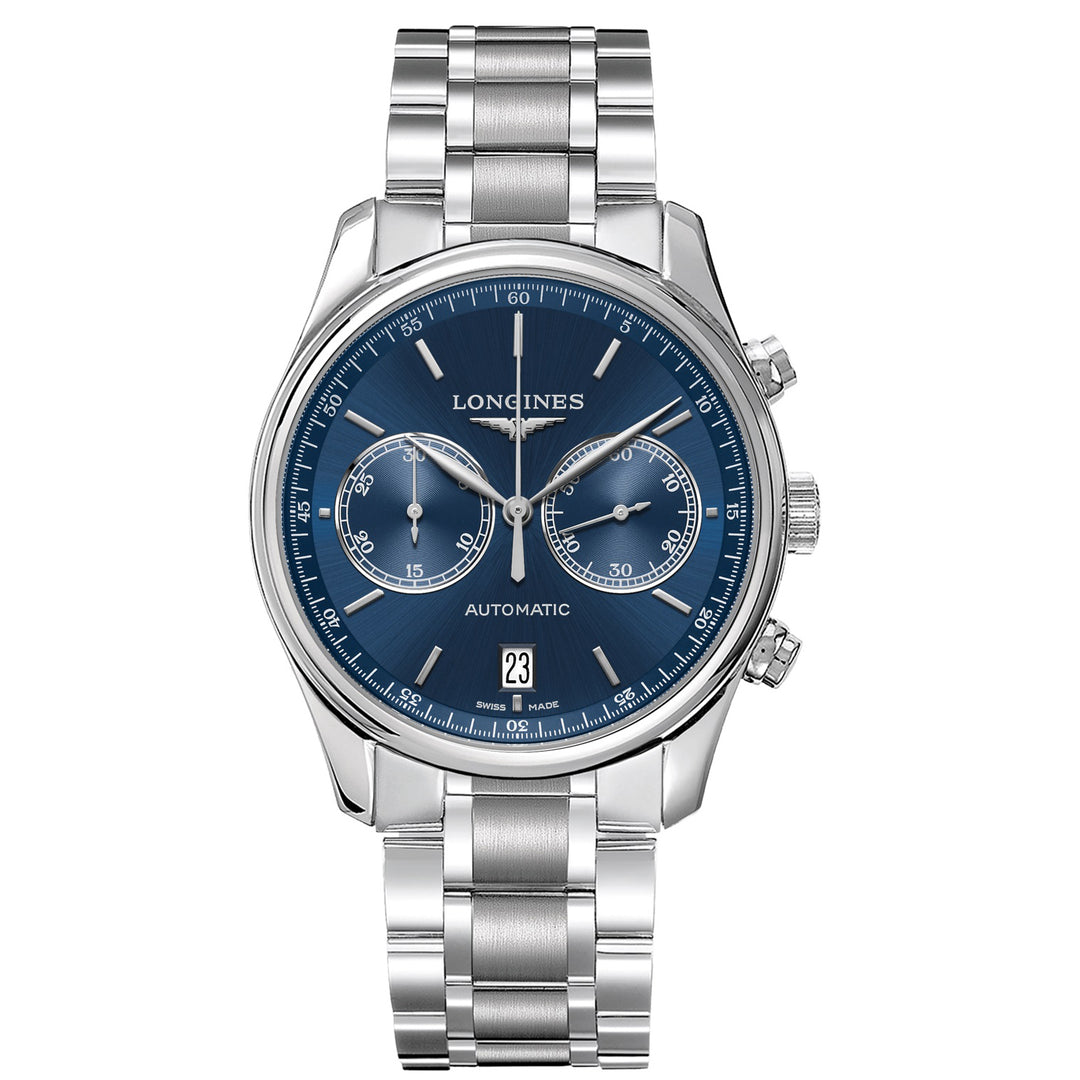 Longines orologio The Longines Master Collection cronografo 40mm blu automatico acciaio L2.629.4.92.6 - Gioielleria Capodagli