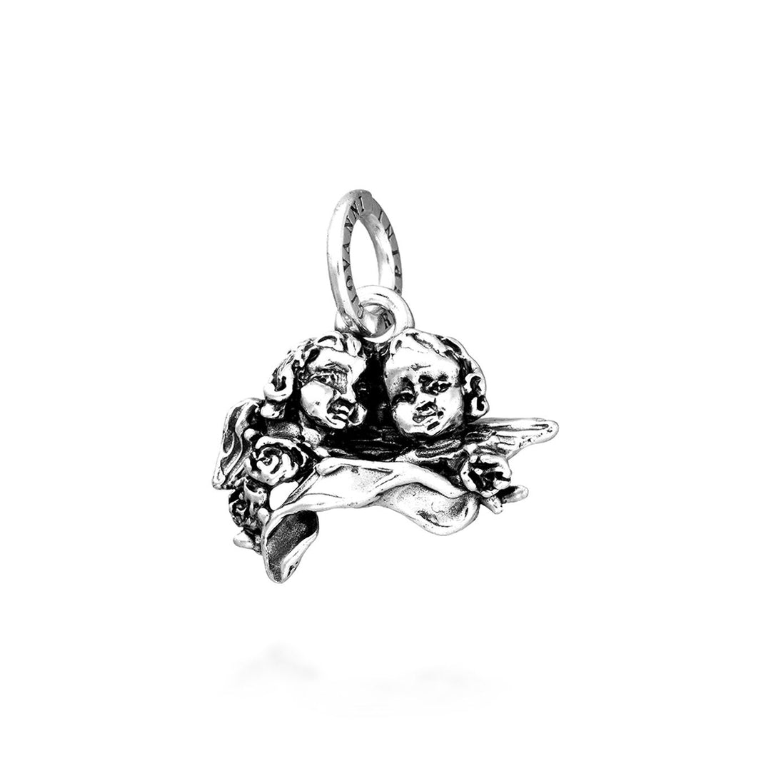 Giovanni Raspini Charm Two Angels With Rose Silver 925 11291