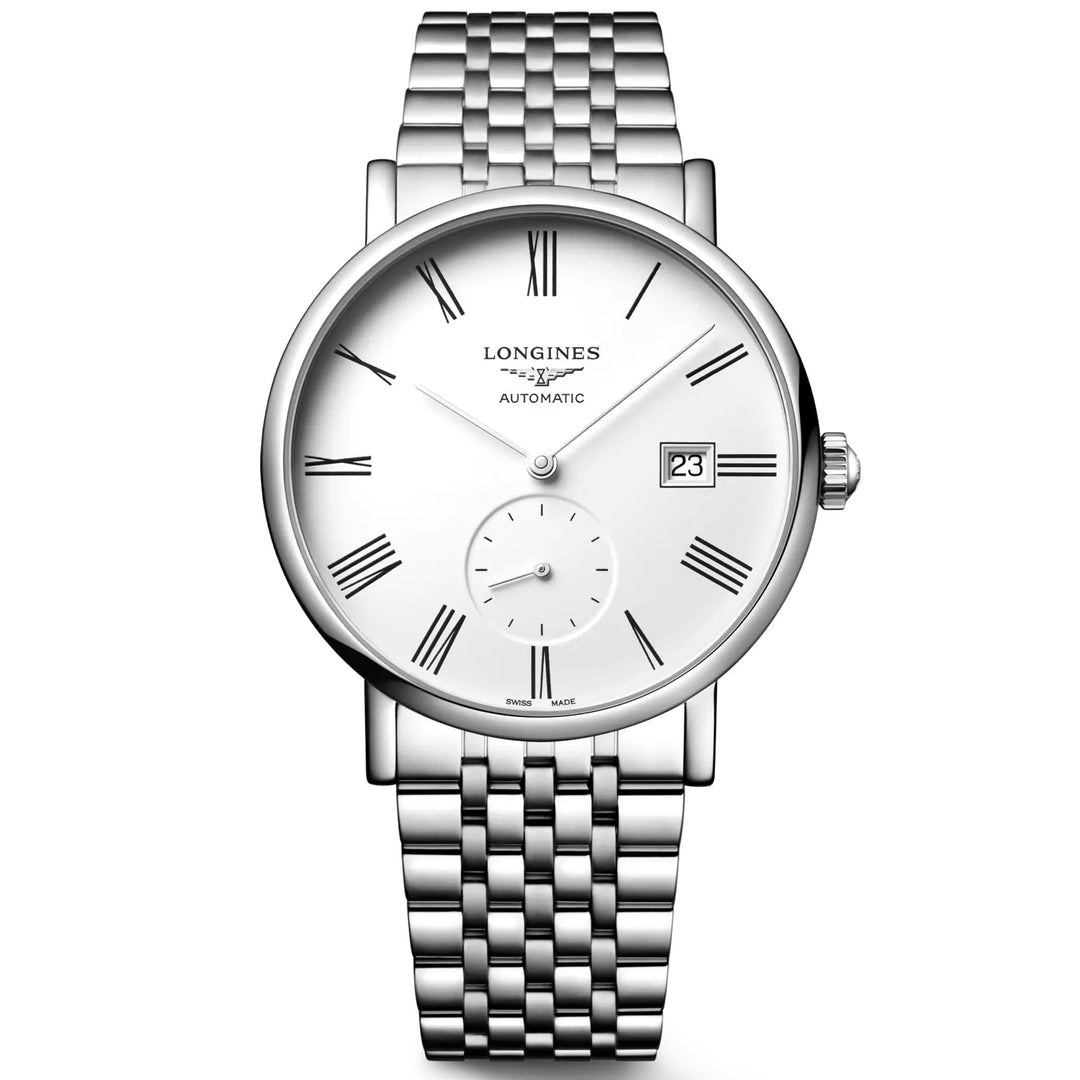 Longines orologio Elegant Collection 39mm bianco automatico acciaio L4.812.4.11.6