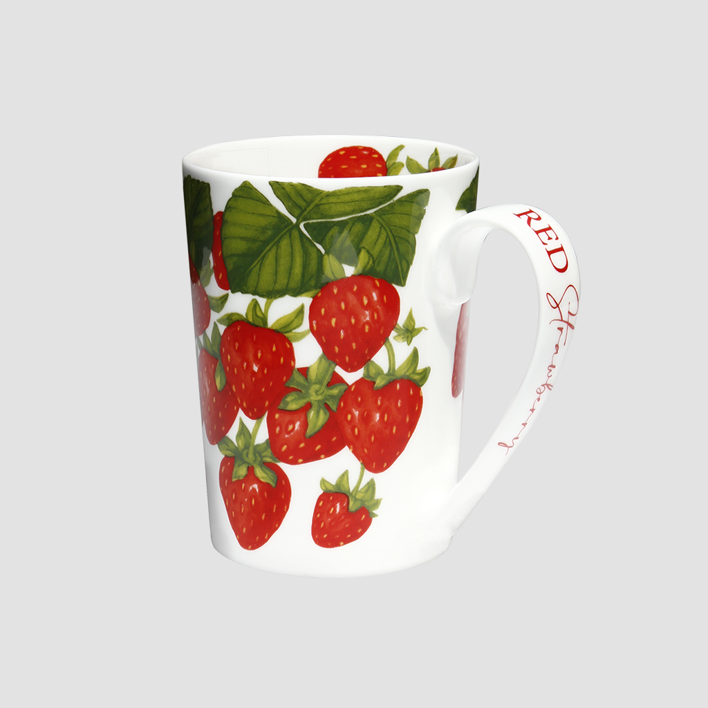 Tat ⁇  tasse rouge fraise porcelaine fine bone china 12-11-4