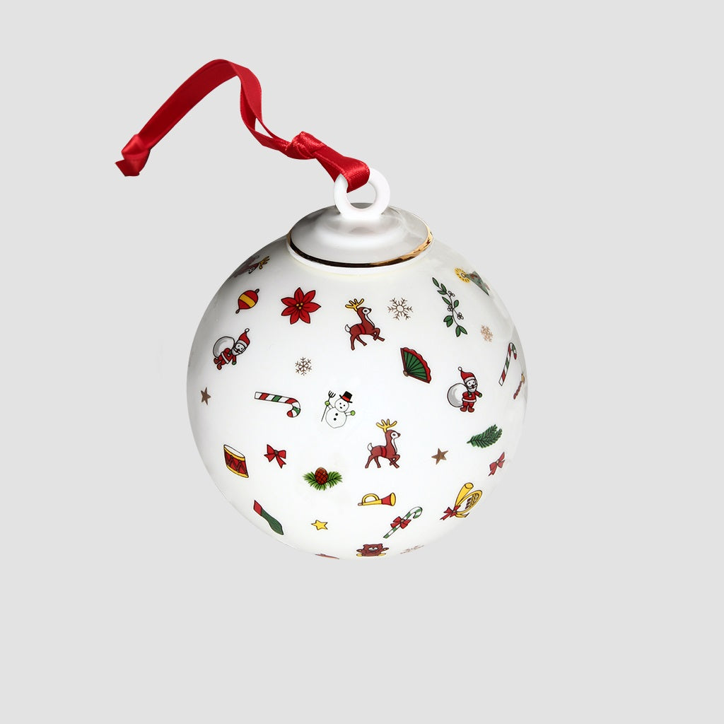 Taitu decorazione sfera Noel Oro Ball 8cm Fine Porcelain 12-4-17