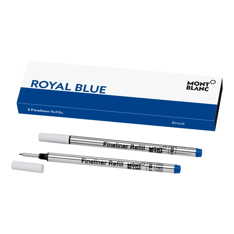 Montblanc 2 refill per fineliner punta B Royal Blue blu 128249