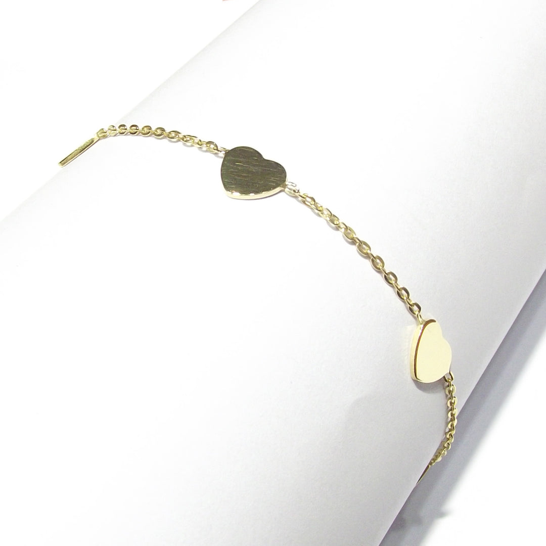 Bracelet 5 Coeurs Argent 925 finition PVD or jaune CPD-BRA-ARG-0003-G