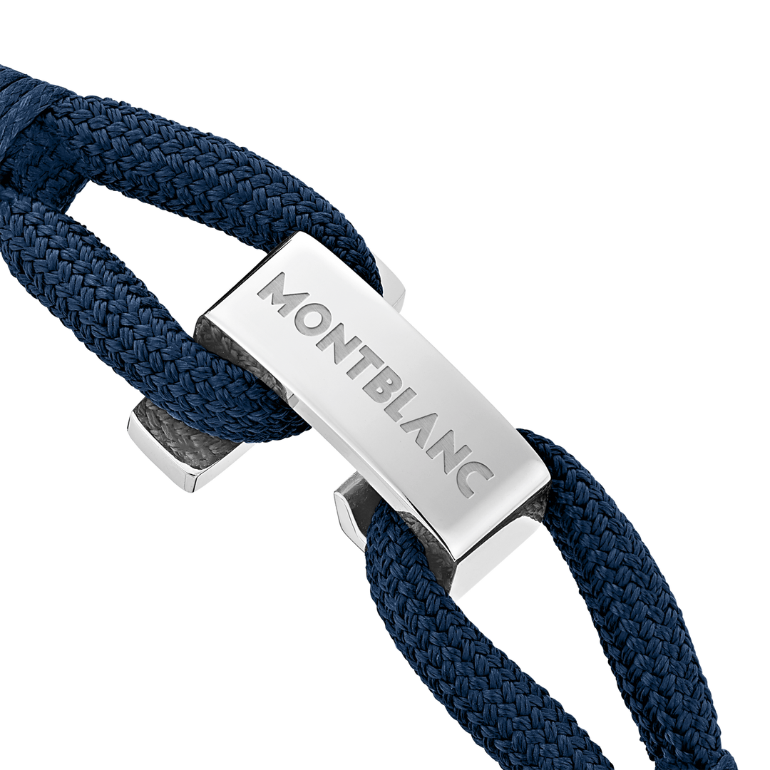 Montblanc bracciale Wrap Me blu in nylon e acciaio misura S 12838360