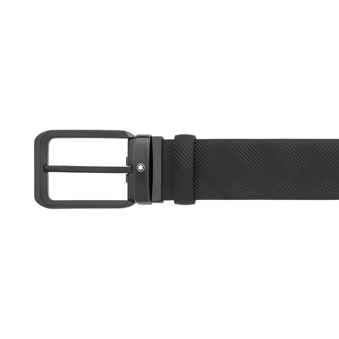 Montblanc Belt 35mm Rectangular Buckle Black PVD Reversible Leather Extreme 3.0 Black 130587
