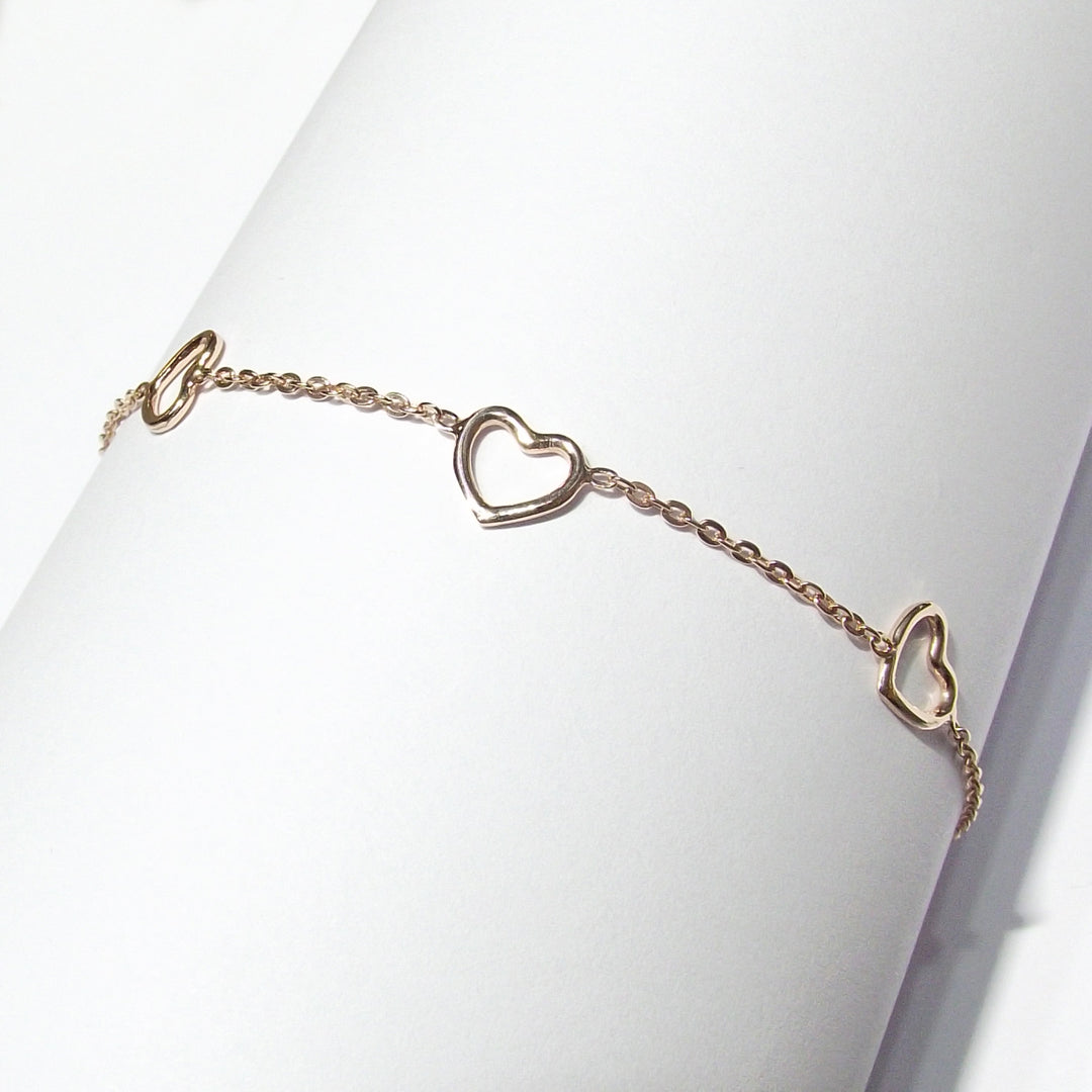5 Head Bracelet Hearts 925 silver wire PVD finish rose gold CPD-BRA-ARG-0001-R