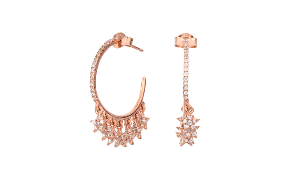 Hearts Milan Ministar Spiga Collection hoop earrings 925 silver PVD finish rose gold 24919449