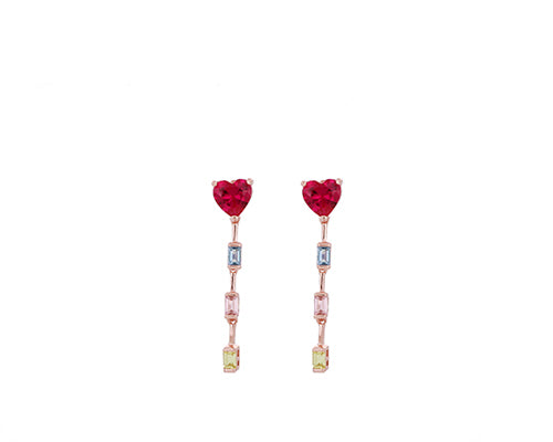 Hearts Milan Earrings Zirconia Game Dolly Park Collection 925 Silver Finish PVD Rose Gold Cubic Zirconia 24978552