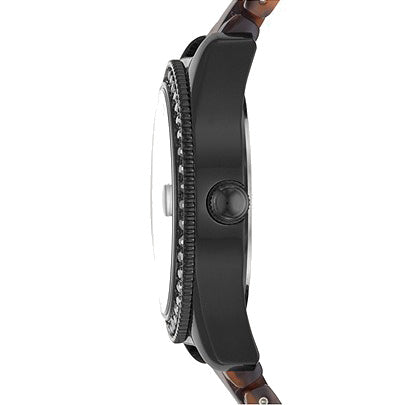 Fossil orologio donna Scarlette Mini 32mm acciaio nero acetato tartarugato ES4638 - Gioielleria Capodagli
