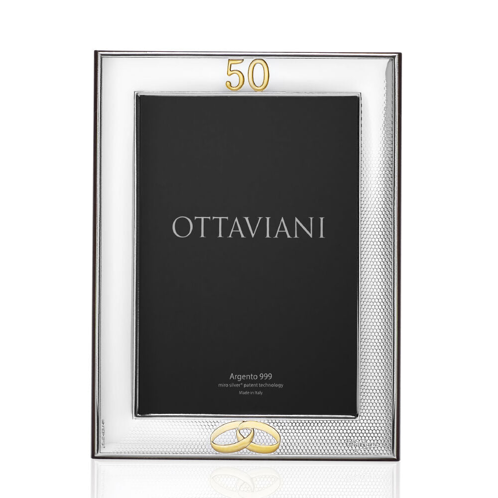 Ottaviani cadre photo 50 ans de mariage 13x18cm argent laminé 5015A