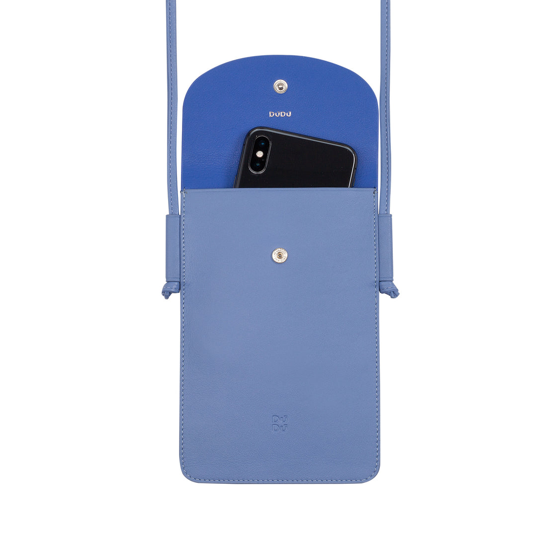 DuDu Handyhalter aus Lederhals, Smartphonehalter -Hülle bis zu 6,7 Zoll mit Knopf, verstellbarem Schultergurt, dünn