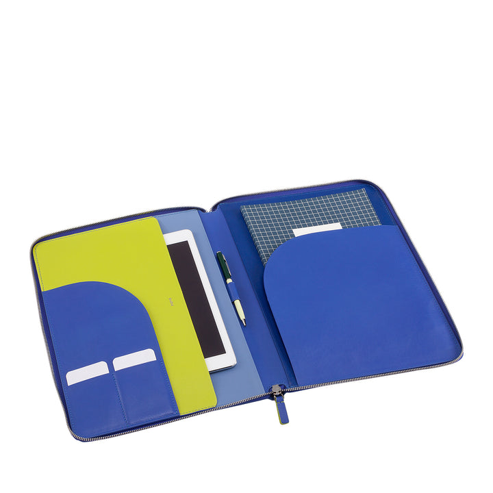 DUDU A4 Leather Document Holder Office Block Holder Multicolor iPad Tablet Holder with Zip