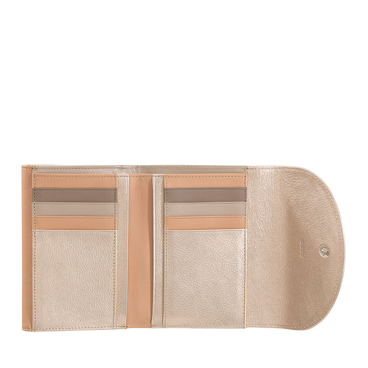DuDu Frauen -Leder -Brieftasche mit Türhalter, Anti -RFID -Schutz, mehrfarbige mehrfarbige Portfolios