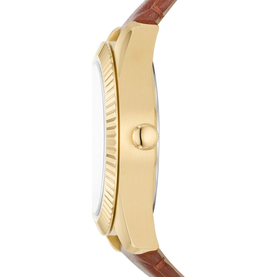 Reloj Fosssil Scarlette 32mm plata cuarzo acero acabado PVD oro amarillo ES5184