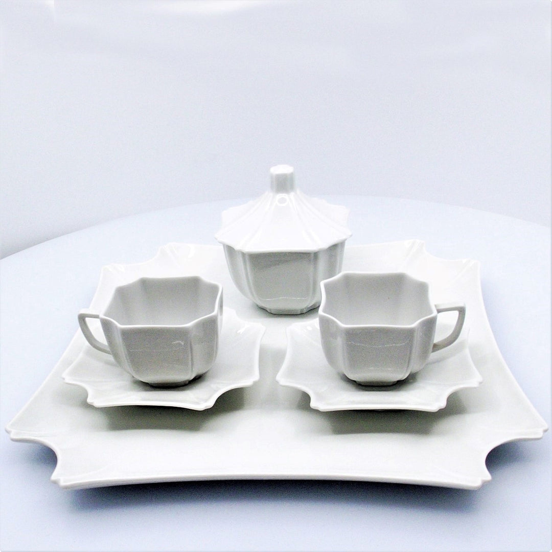 Servizio da caffè 3 pezzi più vassoio porcellana di Limoges France A-0771 - Gioielleria Capodagli