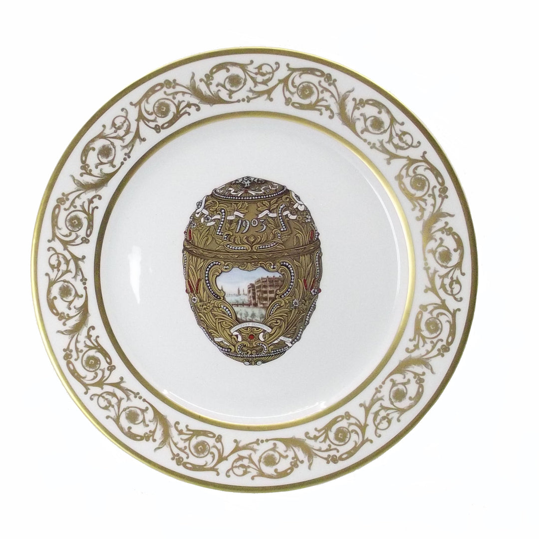 Fabergé sottopiatto in limoges decori smalto con finiture oro zecchino A/55400/5 - Gioielleria Capodagli