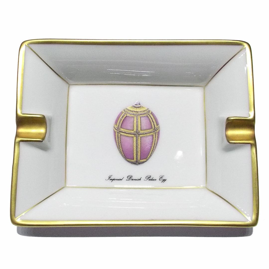 Fabergé posacenere in limoges decori smalto con finiture oro zecchino A/554396 - Gioielleria Capodagli